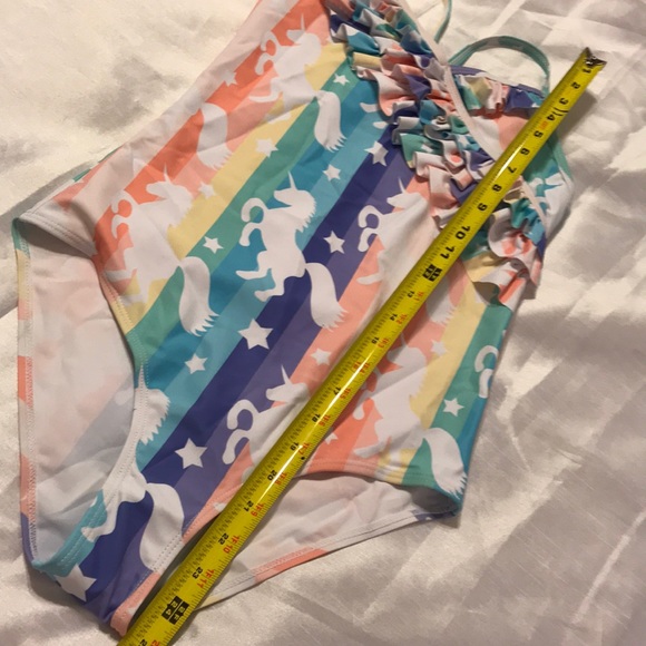 Girls XL unicorn swimsuit one piece - Picture 3 of 8
